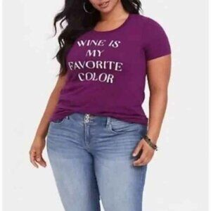 Torrid Wine is My Favorite Color Short Sleeve Tee Size 1X